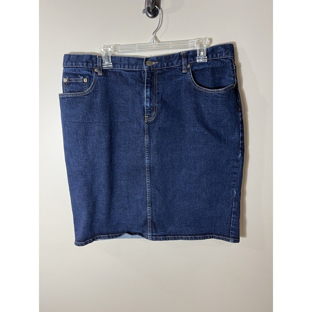 Lauren Ralph Lauren Women's Dark Wash Classic Denim Skirt Size 16 W